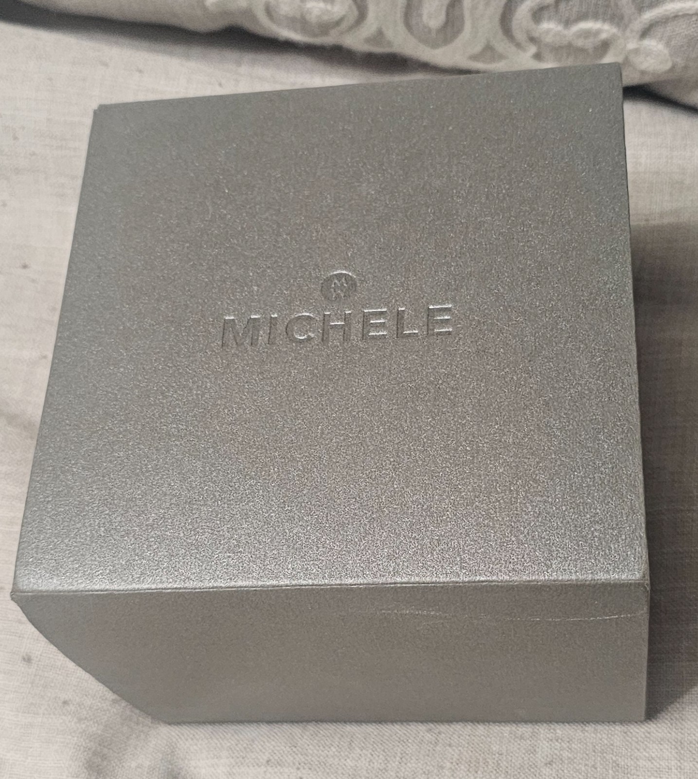 MICHELE Gray Watch Box Storage Case with Instructions Manual Book Warranty Card