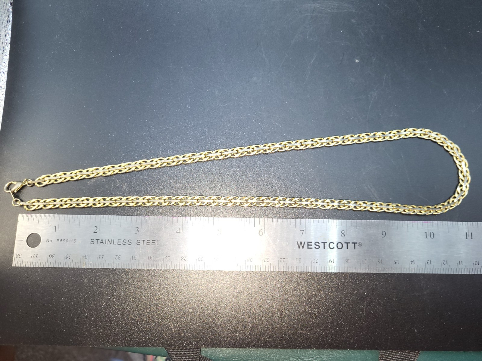 Vintage goldtone chain necklace marked Korea
