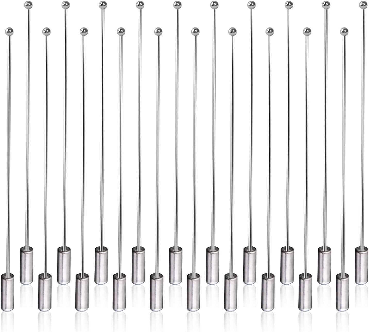 20 Pcs Silver Hat Pins for Women 3.5In Long Metal Stick Pins with Stopper Ideal