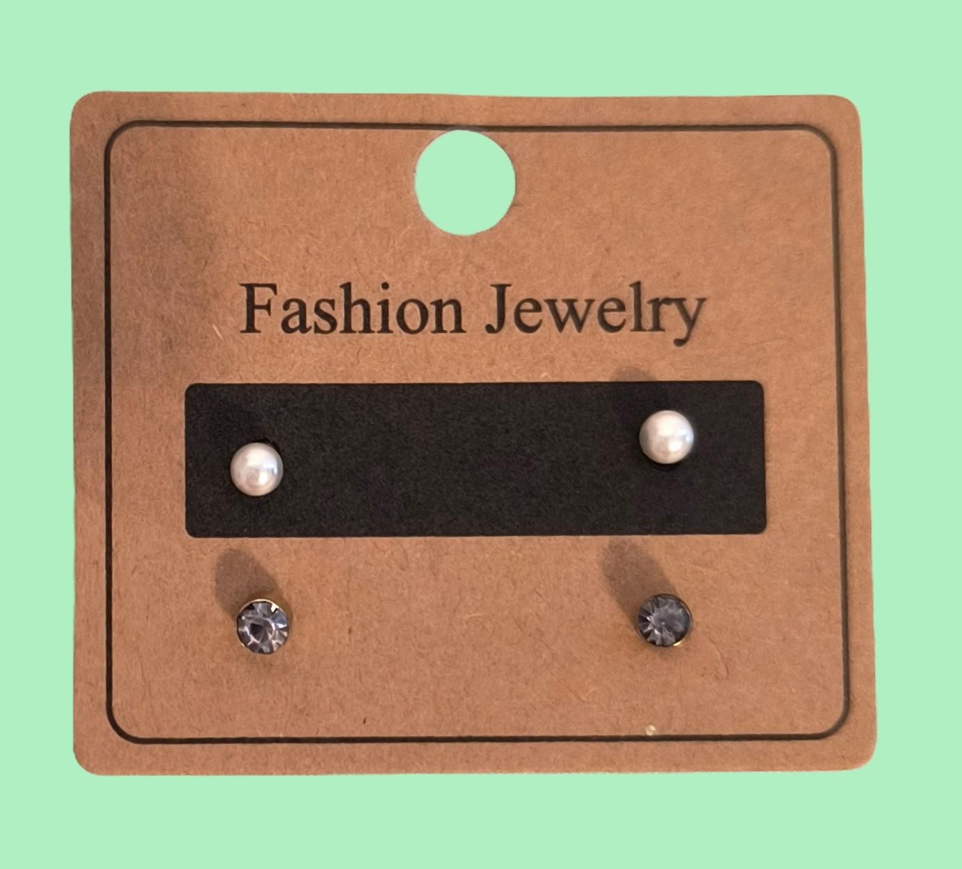 New Fashion Jewelry 2 Girls Petite Stud/Post Earrings Imitation Pearls Crystals