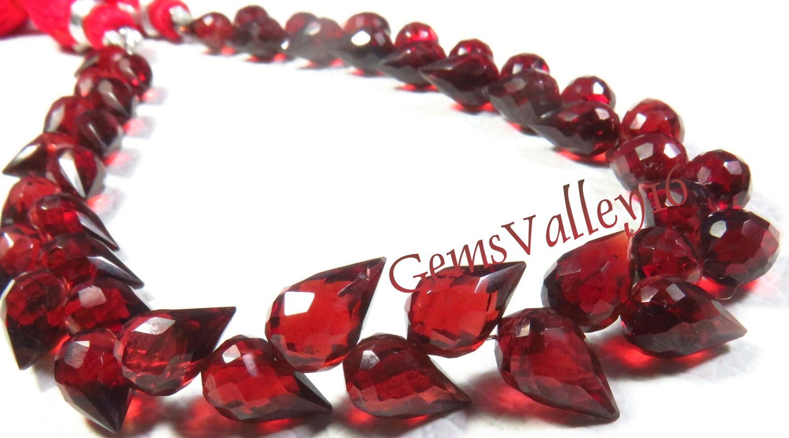 Top Grade Natural Red Mozambique Garnet Faceted Teardrop Beads 7.5-8.5mm GV-2628
