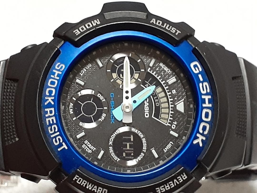 [Battery replaced, working condition] Casio G-SHOCK AW-591 Blue Analog-Digital W