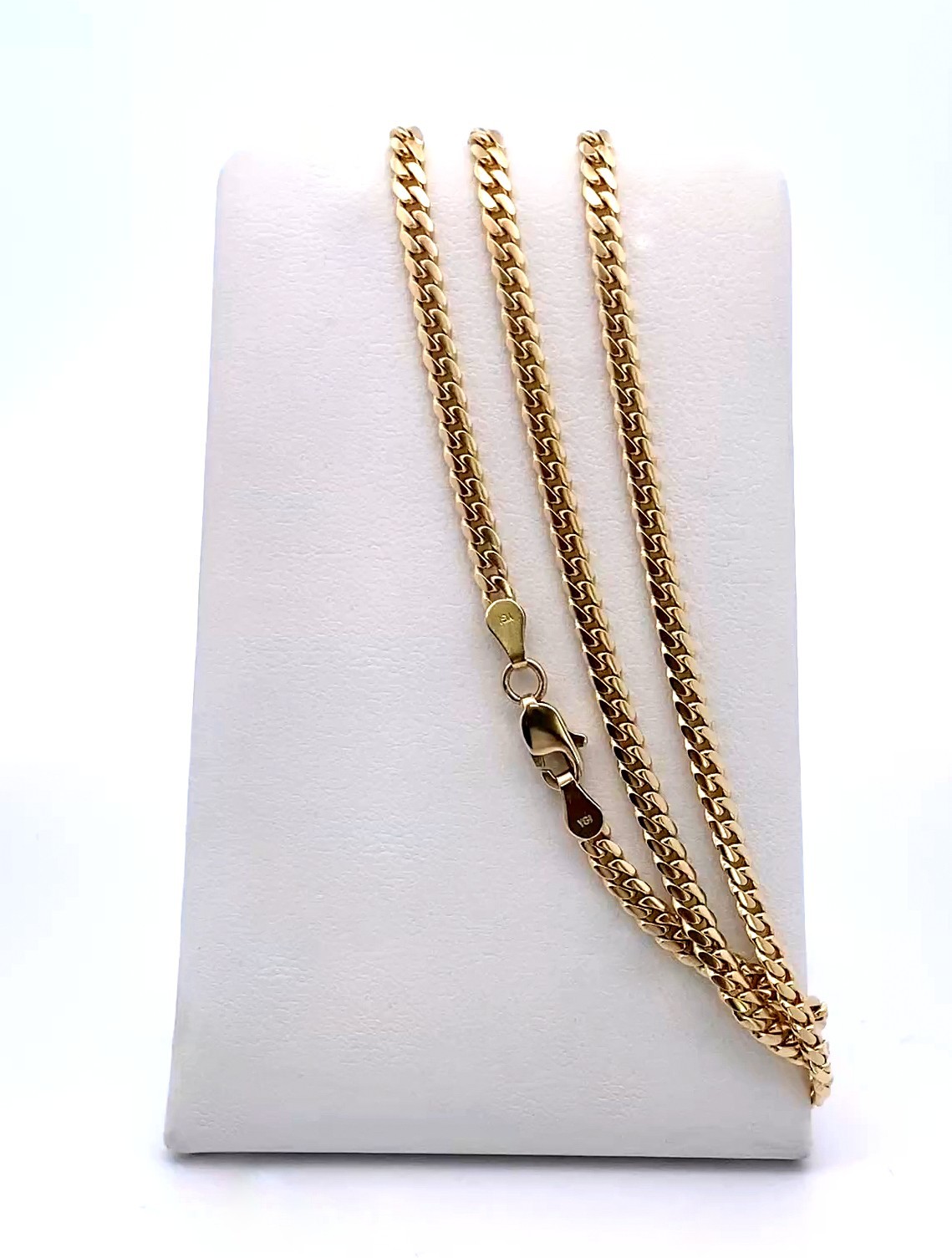 Solid 14K Yellow Gold Miami Cuban Link Necklace Chain 3mm 24.5″ 19.2g Curb