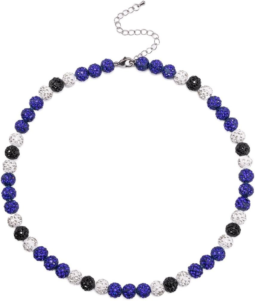 Baseball Enthusiast Adjustable Necklace – Navy Blue Bling Jewelry for All Ages