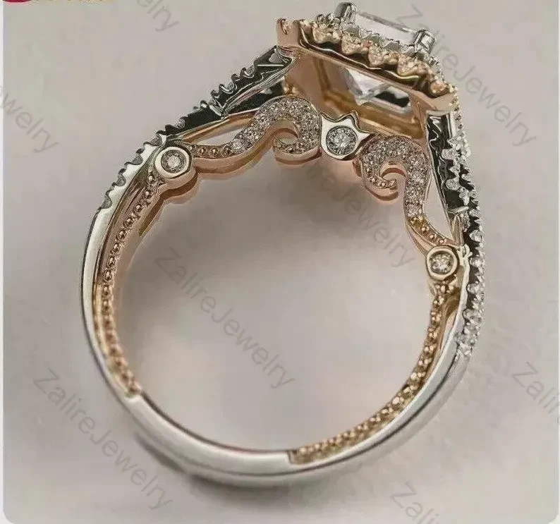 IGI 4 Ct Emerald F-VS1 Lab Grown Diamond Women Engagement Ring 14K Yellow Gold