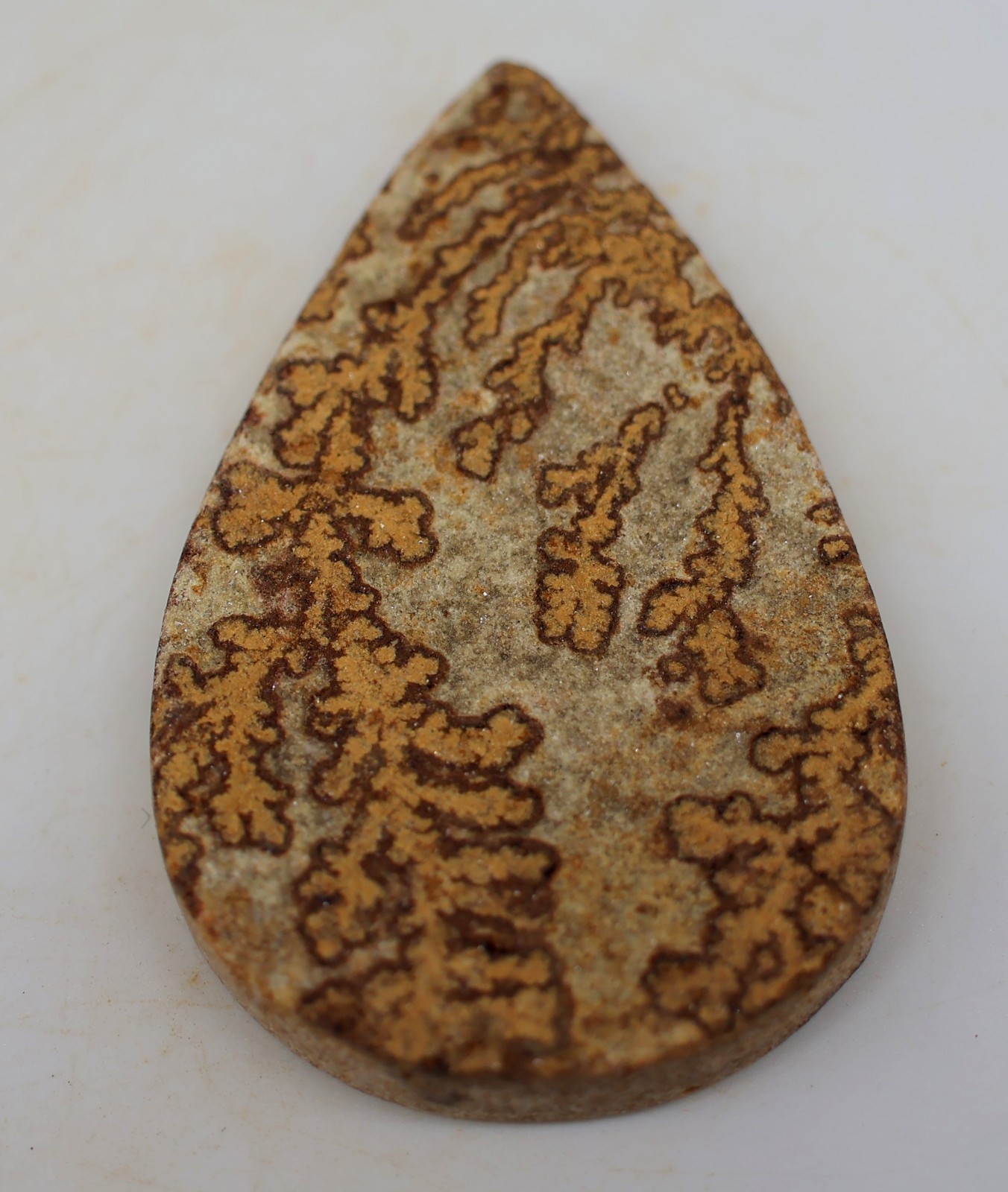 53 Ct 6X28X44 mm Natural Psilomelane Dendrite Pear Cabochon Gemstone PT-242