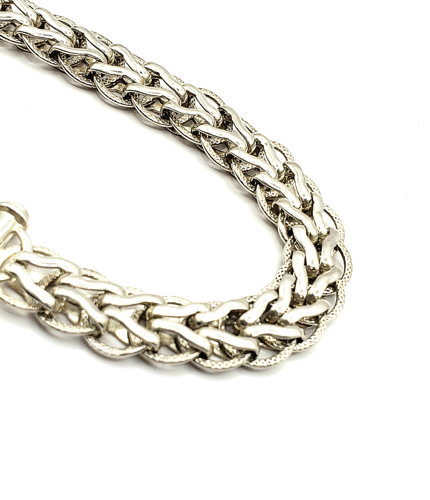 Foxtail Chunky Link Bracelet with Blue Spinel 925 Sterling Silver