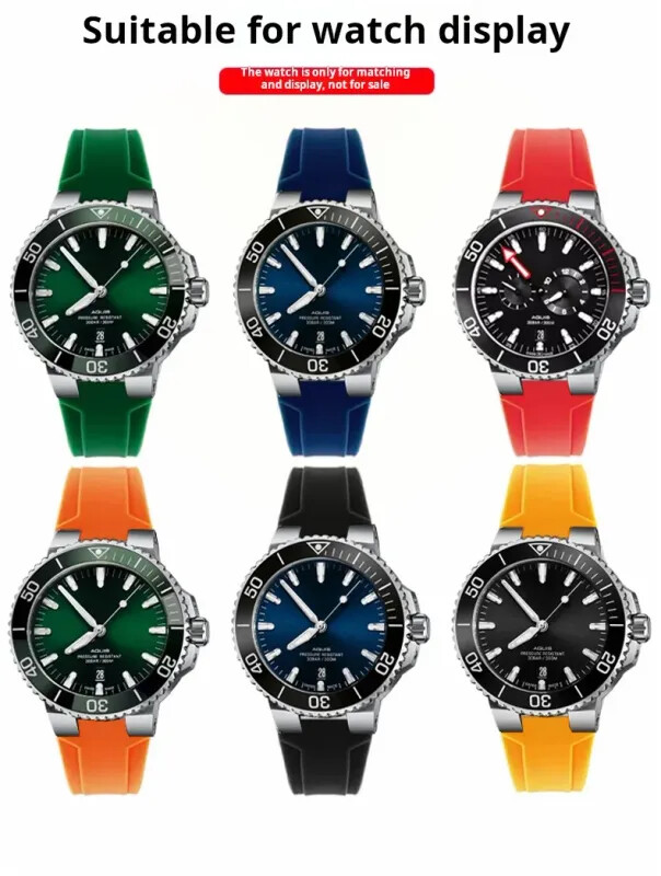 Silicone Watch Strap For Oris Aquis 7790 7654 7730 7740 Pin Buckle 24×11 24x12mm