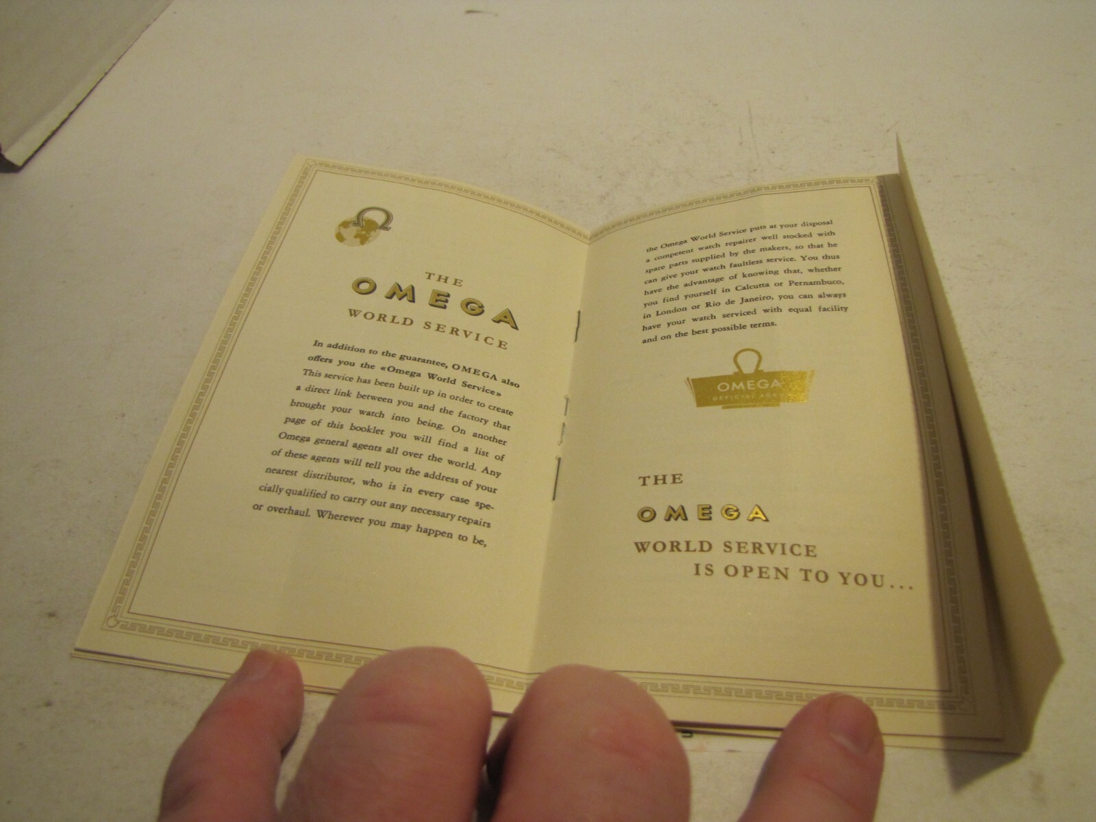 1951 OMEGA WORLD SERVICE GUARANTEE CERTIFICATE OF ORIGIN