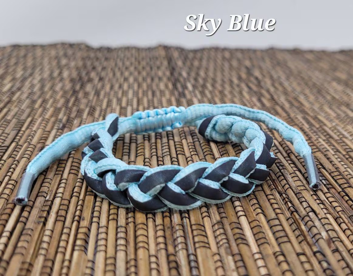 Reflective Braided Shoelace Bracelet – Adjustable Gym Sports Unisex Wristband