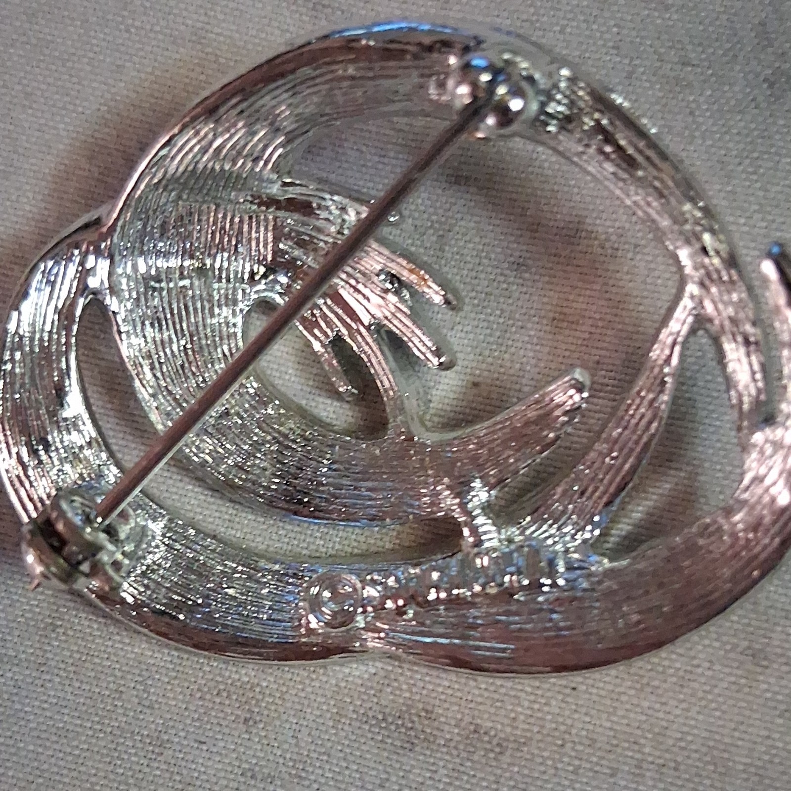 Vintage Sarah Coventry Brooch, Silver-tone Finish and Swirling Feather Design