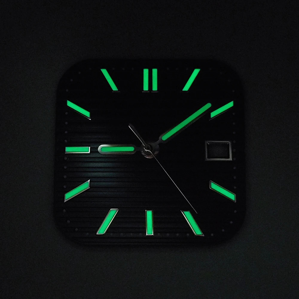 29.5mm Watch Dial Square Horizontal Stripe Retro Design For NH35 NH36 Parts