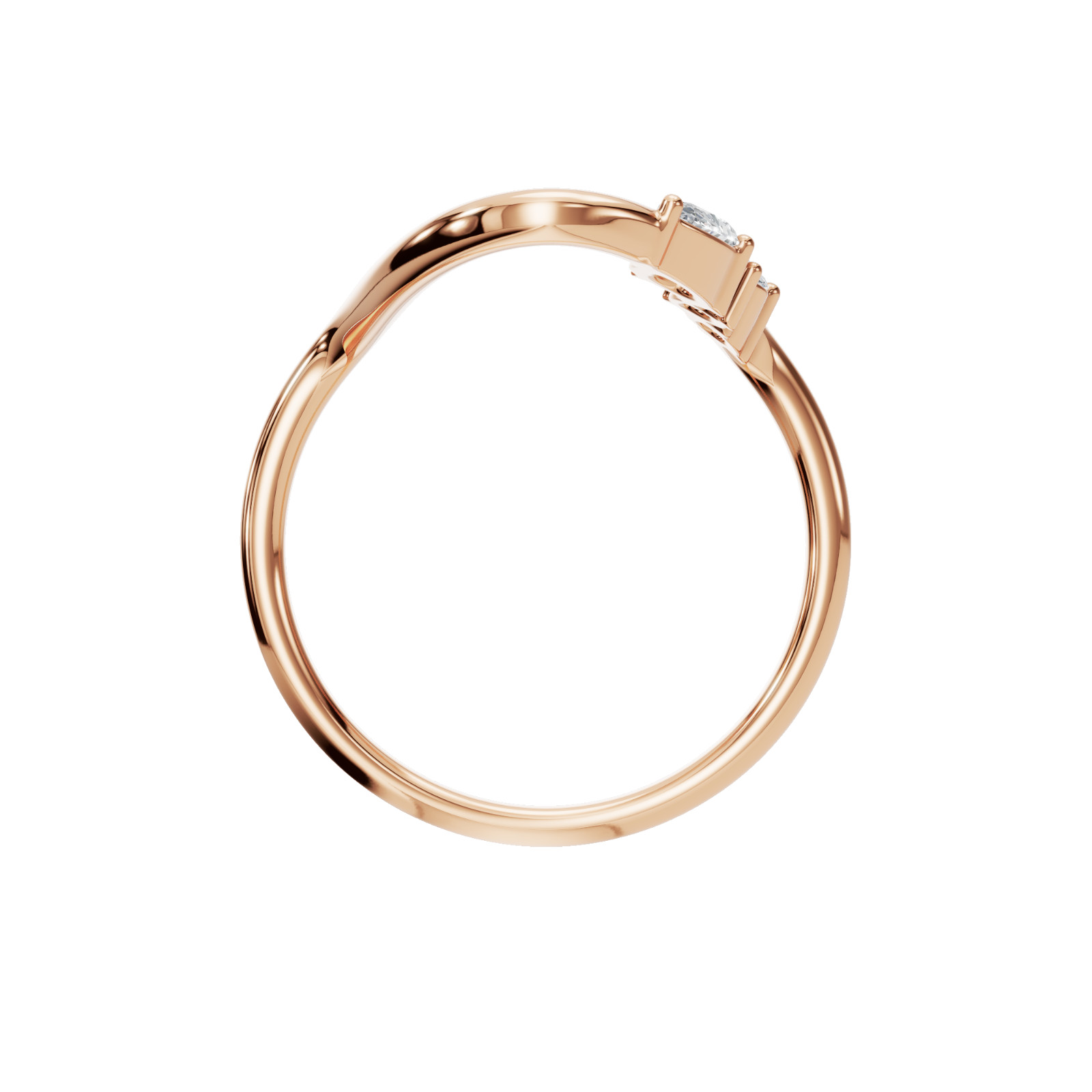 Minimalist Multi Shape Lab Grown Diamond Bypass Open Wrap Statement Fashion Ring