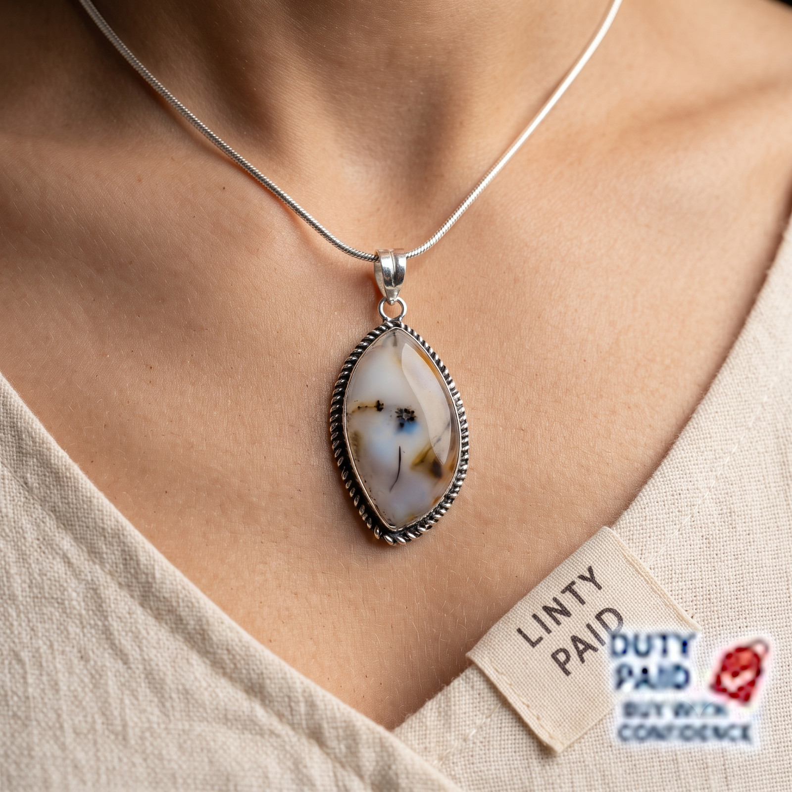 Sterling Silver Plated Genuine Agate Elegant Channel Set Wedding Pendant Jewelry
