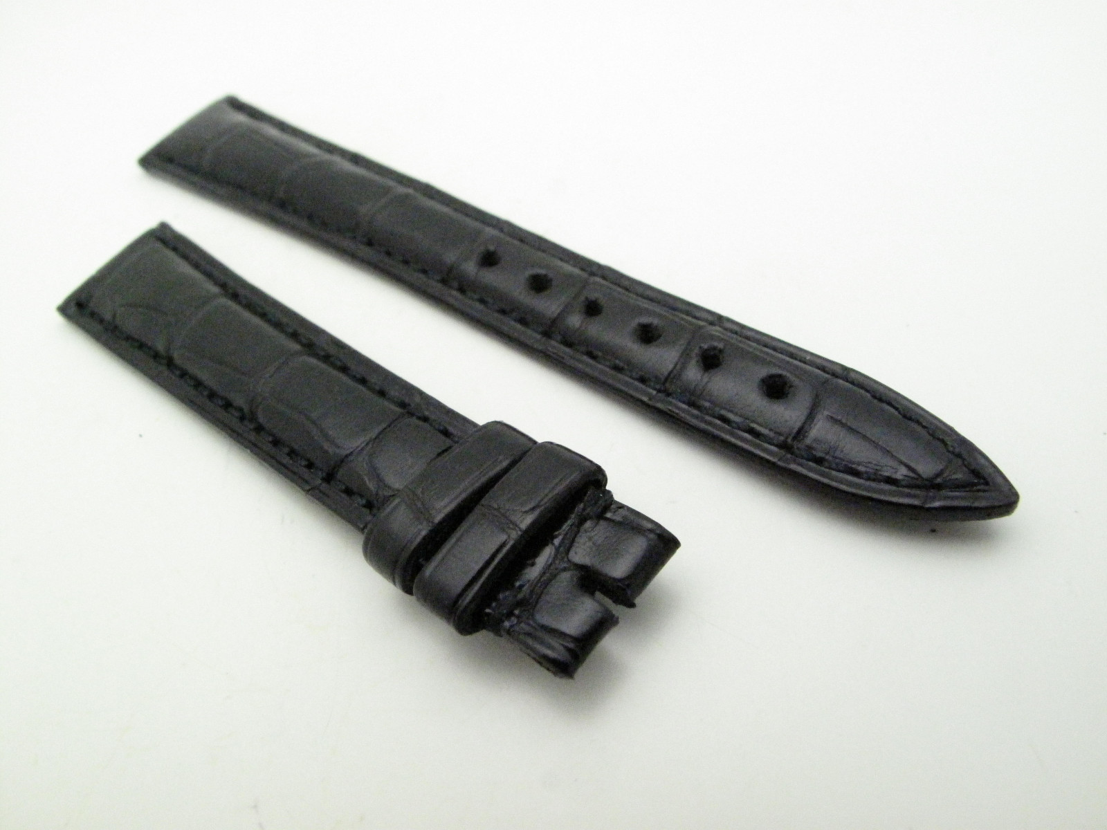 Blancpain Black croc alligator Strap 15mm/12mm BRAND NEW 105mm/70mm length 100%