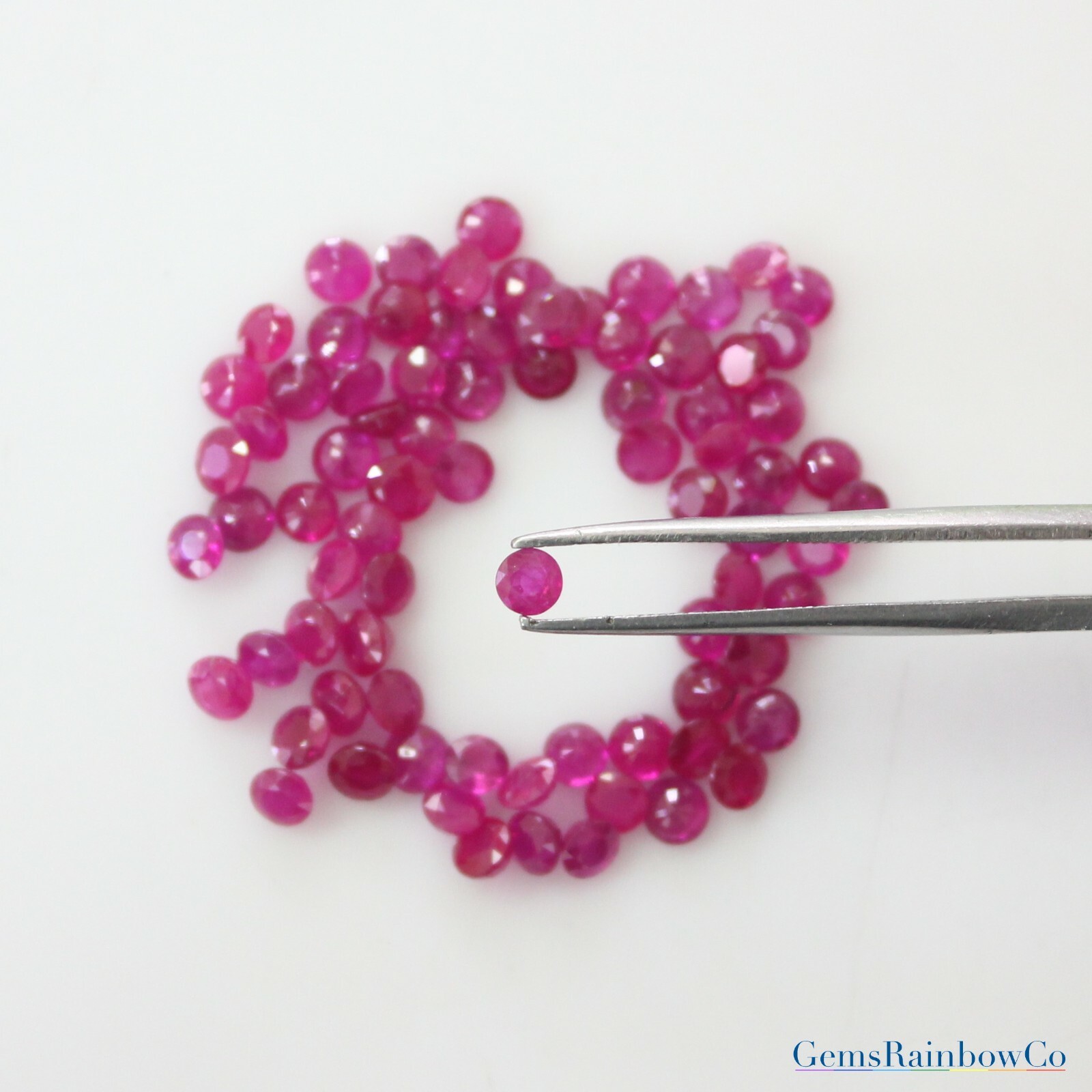 100% Natural Red Ruby Round Faceted Loose gemstones 3mm to 4mm AA Quality