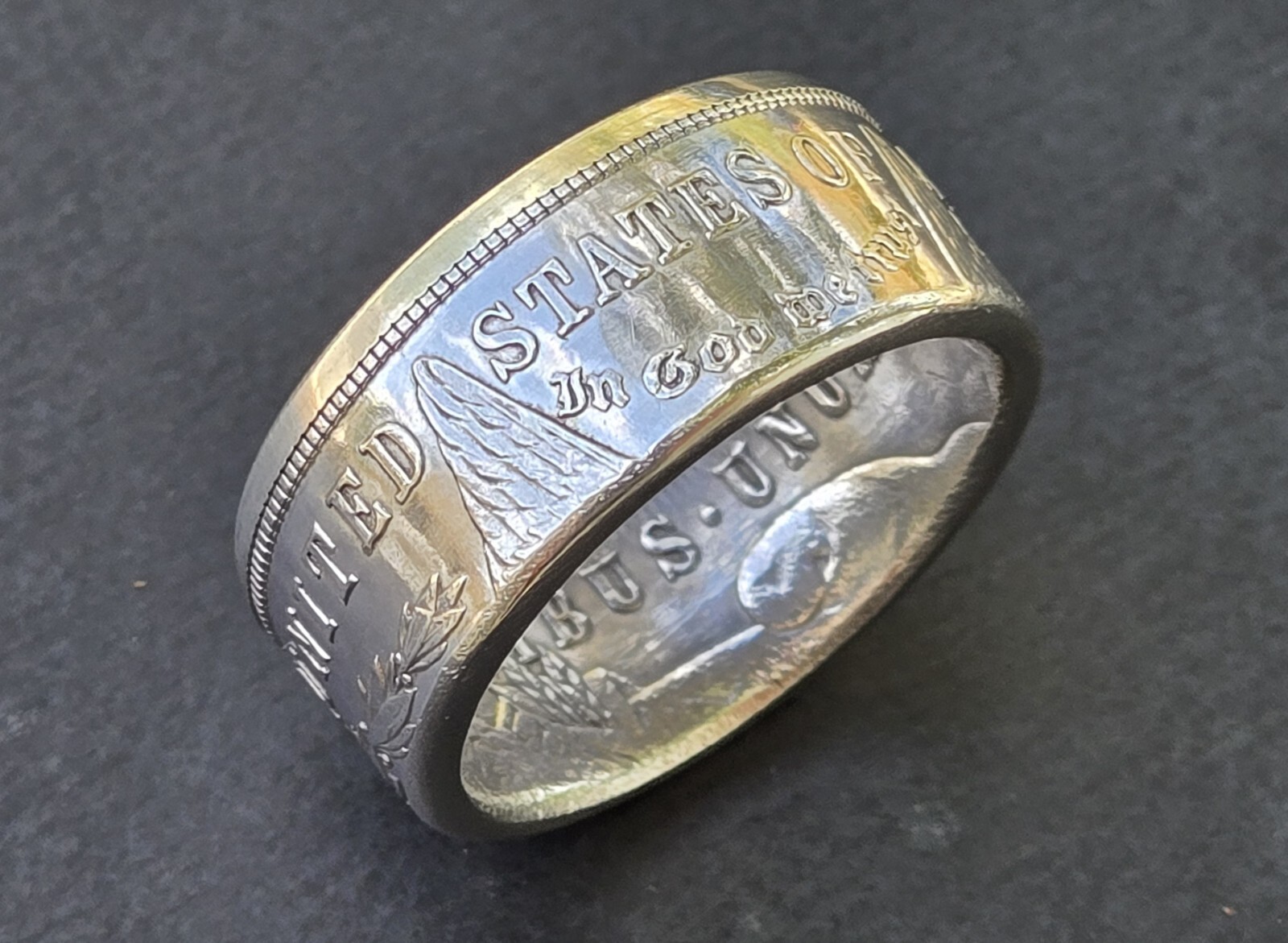 Morgan Silver Dollar Coin Ring 90% Coin Silver You Pick Sz. 8-13 MIRROR FINISH