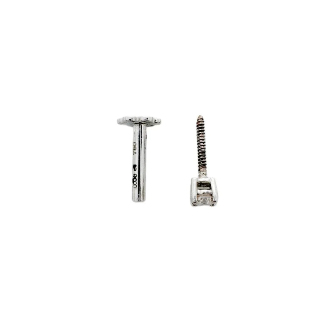 2.5MM Round Diamond Nose Stud Piercing Pin 18 Gauge 14Kt White Gold Men & Women