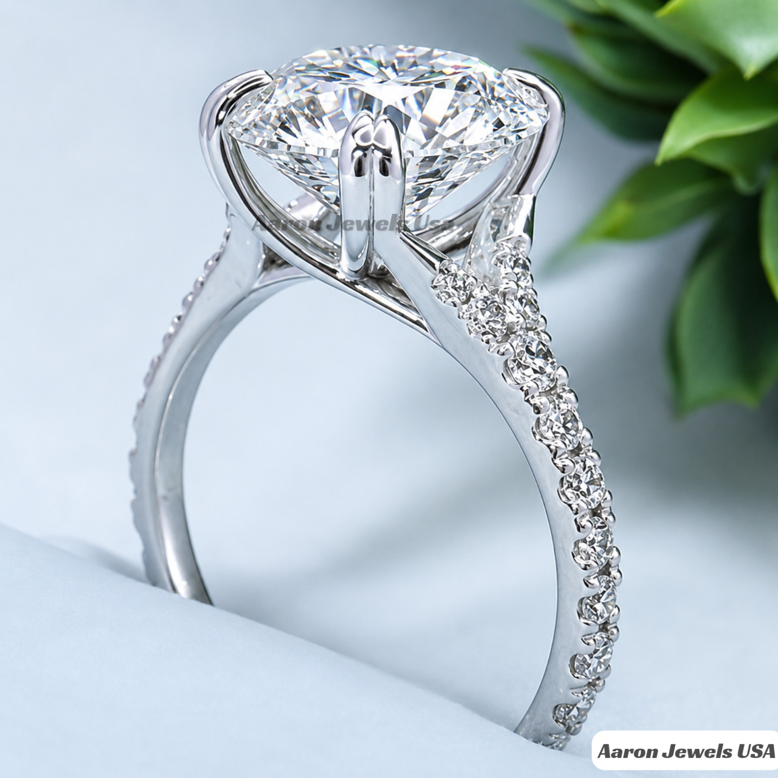 4.50Ct Round Lab Created Diamond Engagement Ring 14K White Gold IGI E VS1