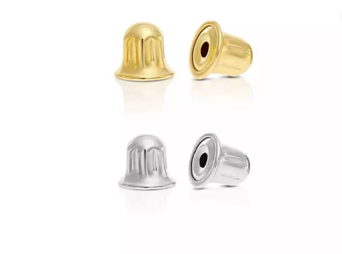 14K Solid Gold Screwbacks. A Pair of Earring Backs. Backing Only. 3×3.5mm