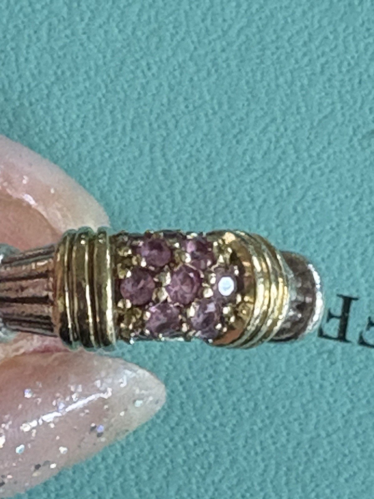 LAGOS CAVIAR 925 18k Gold AmethystRing, Size 6.5 authentic Guarantee