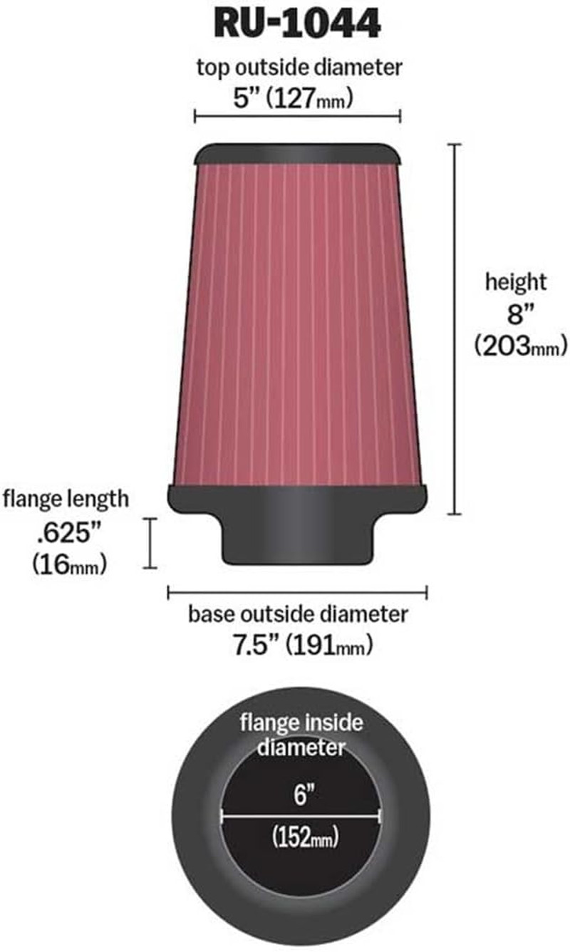 High-Flow Original Lifetime Universal Clamp-On Air Filter: High Performance, Pre