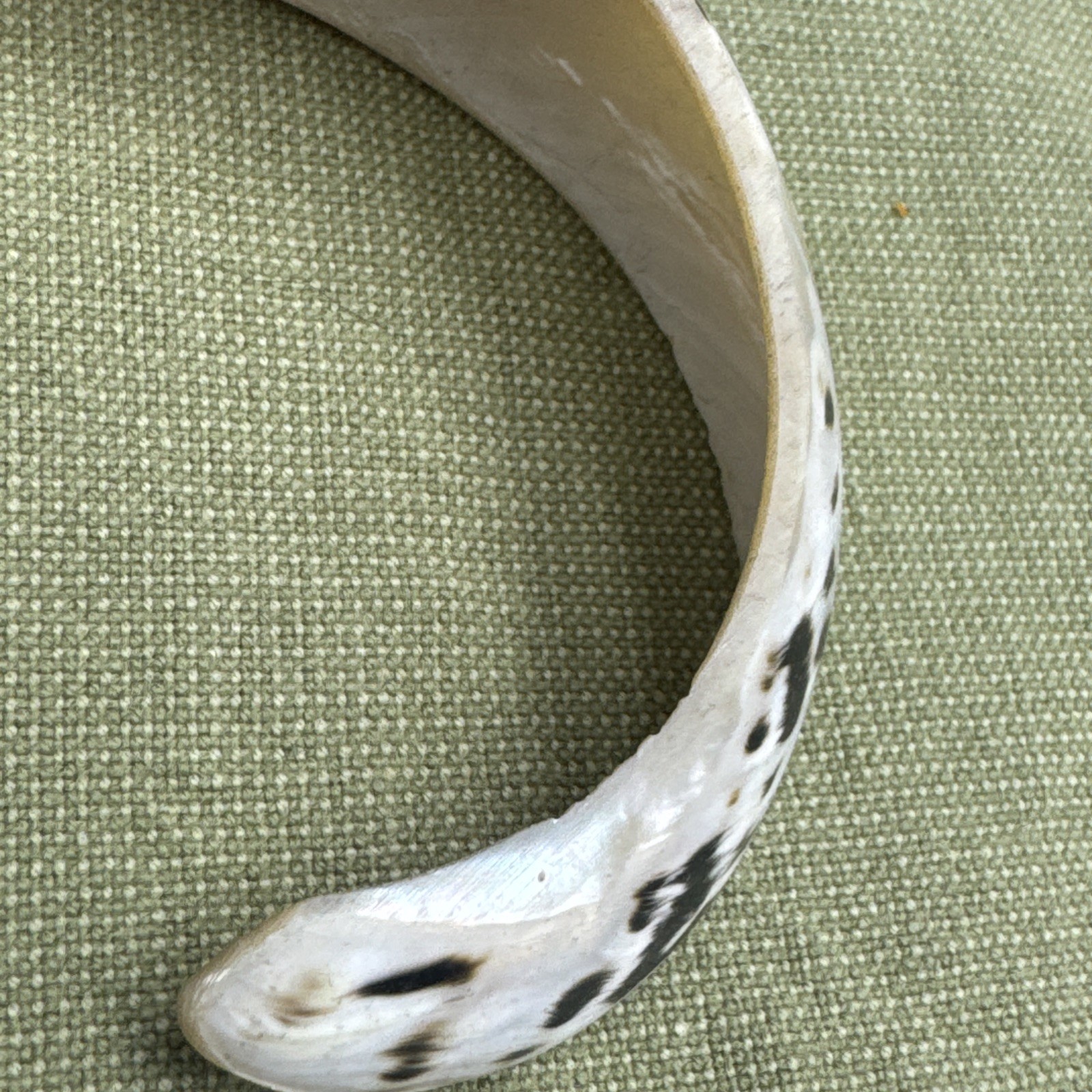 Sea Shell Bracelet Cuff -Black White Cream Hawaii Shell Section Cuff