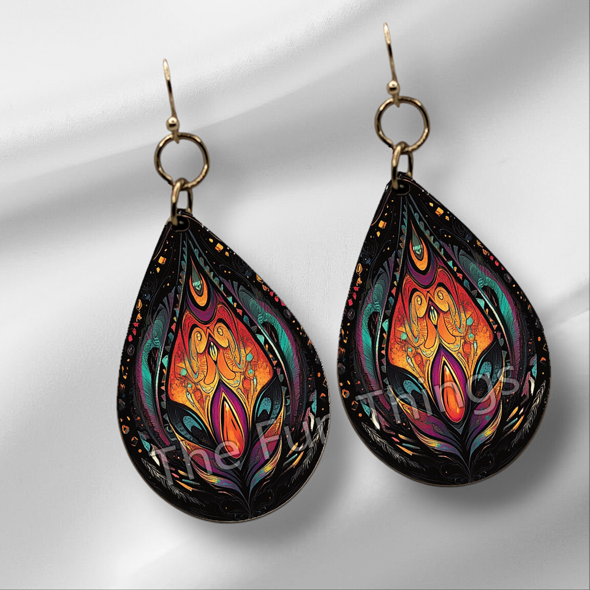 Bohemian Inspired Print Earrings NO TARNISHING Wood Boho Pattern Print Gifts