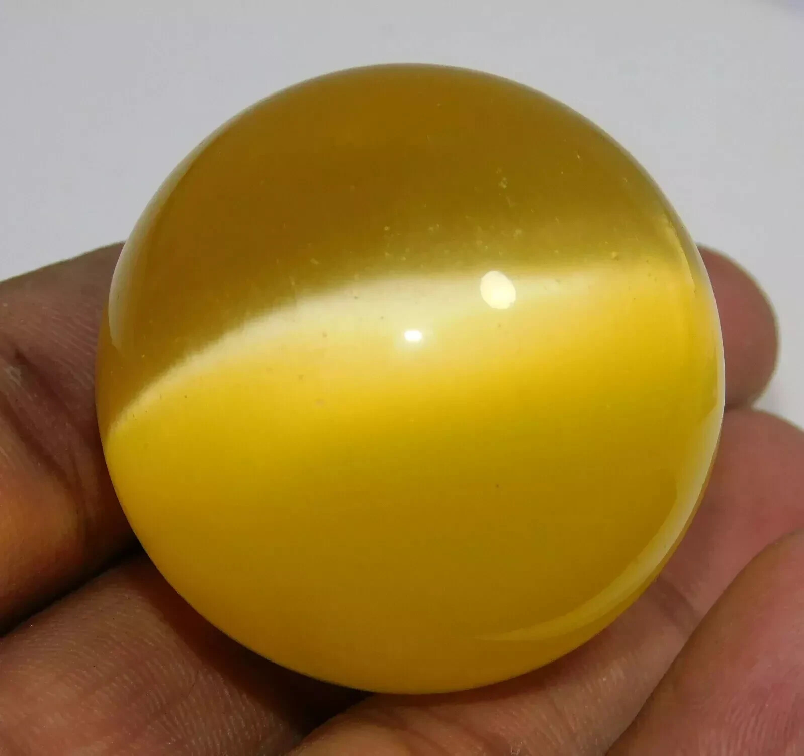Chrysoberyl 418 Ct Natural Yellow Cats Eye Ball Cut Loose Certified Gemstone