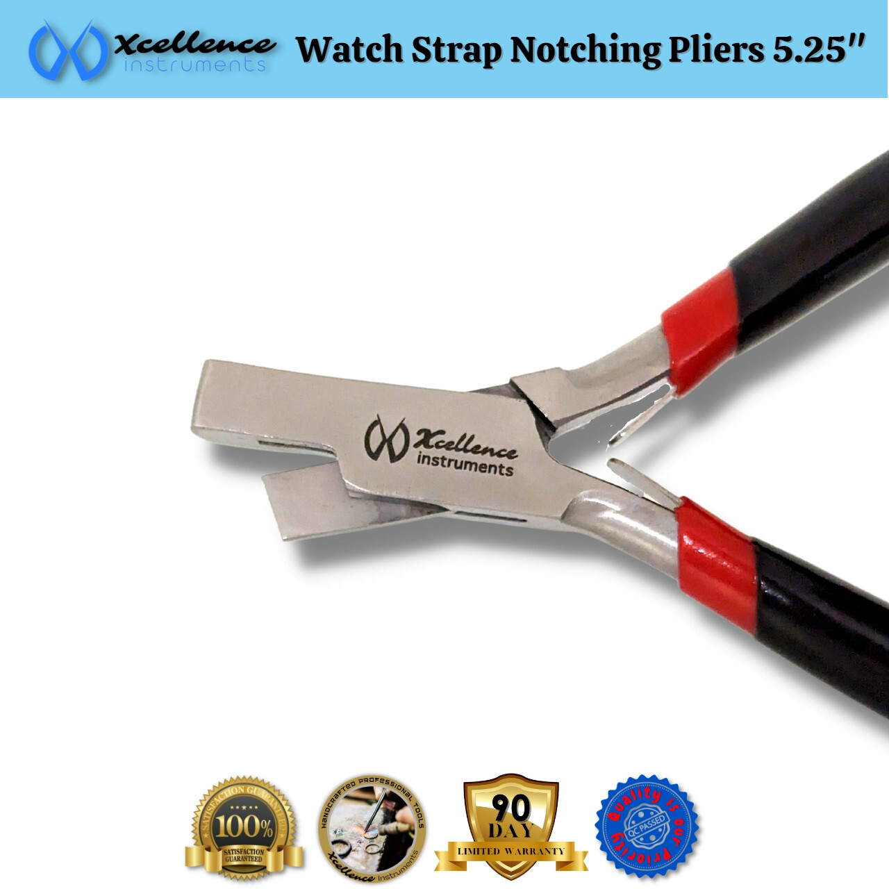 Xcellence Leather & Rubber Watch Strap Notching Pliers Repair Tools 5.25″ Black