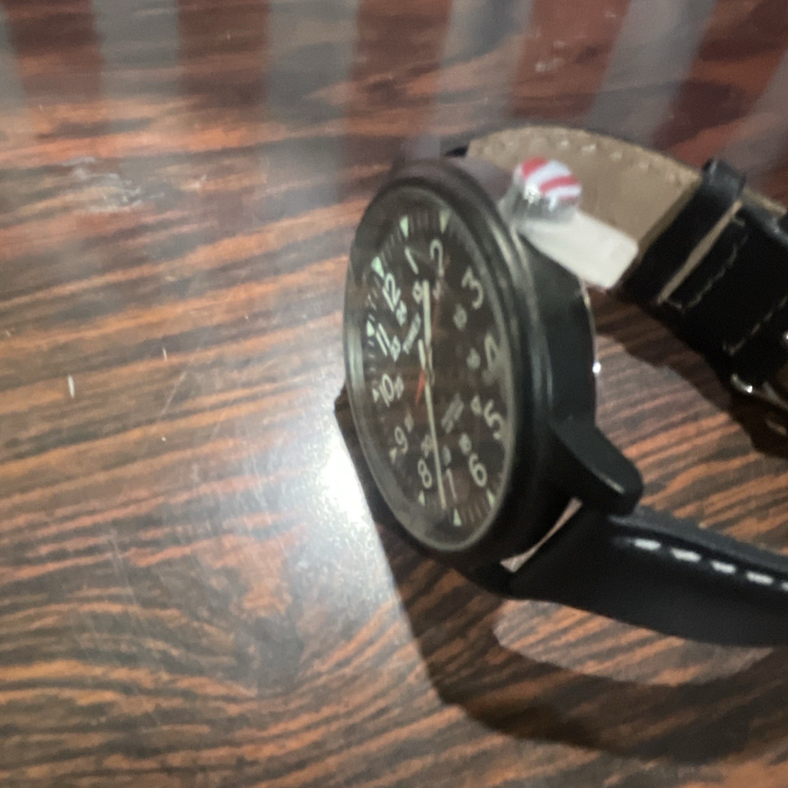 Timex Expedition Men’s Quartz Analog Black Dial Arabic Black Leather Strap Box