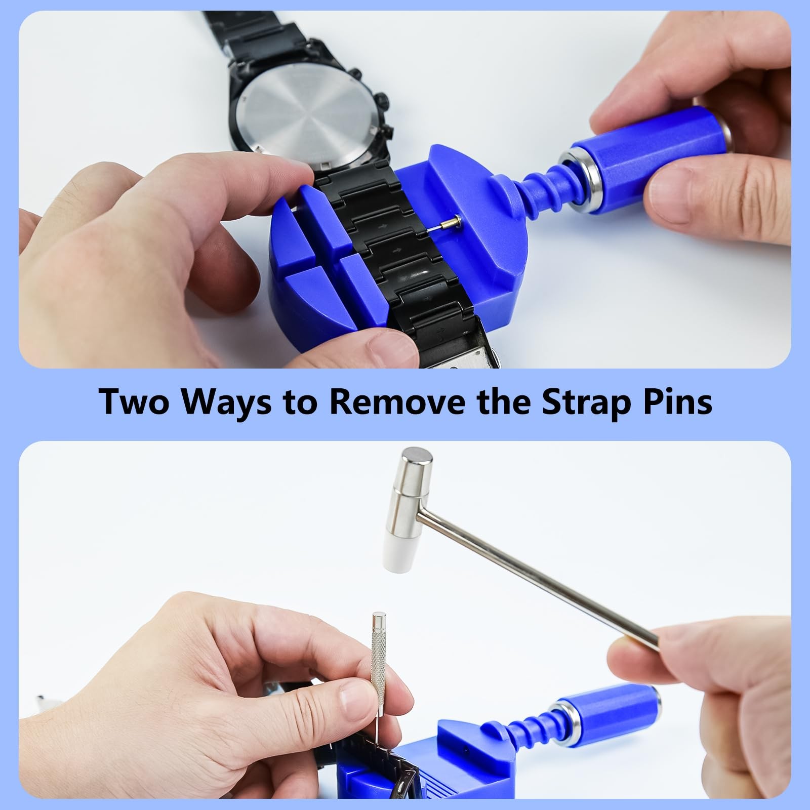 Watch Repair Kit with Press, Band Link Pin Tool, Battery Replacement Tools