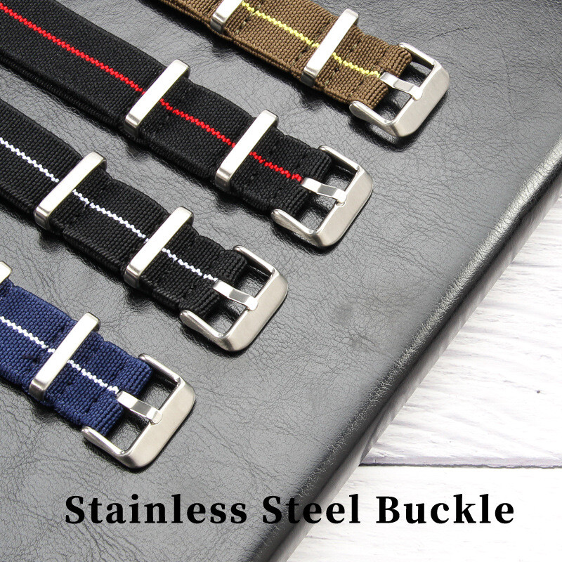 High Quality Nylon Elastic One-piece Watch Band Straps Mens 18 20 22mm Universal