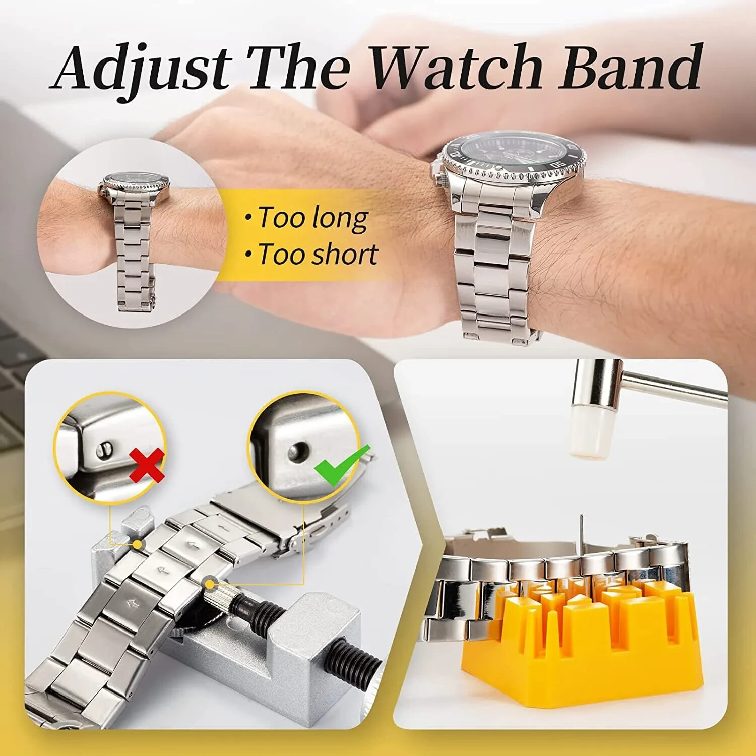 2024 WATCH Repair Back Opener Kit Tools Band Pin Strap Link Remover Remover New