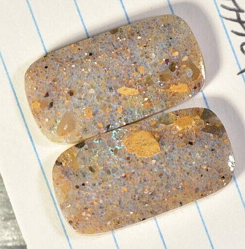 Matched Pair Louisiana Opal Cabochon Gem Opal Natural Untreated 20.50 cts.