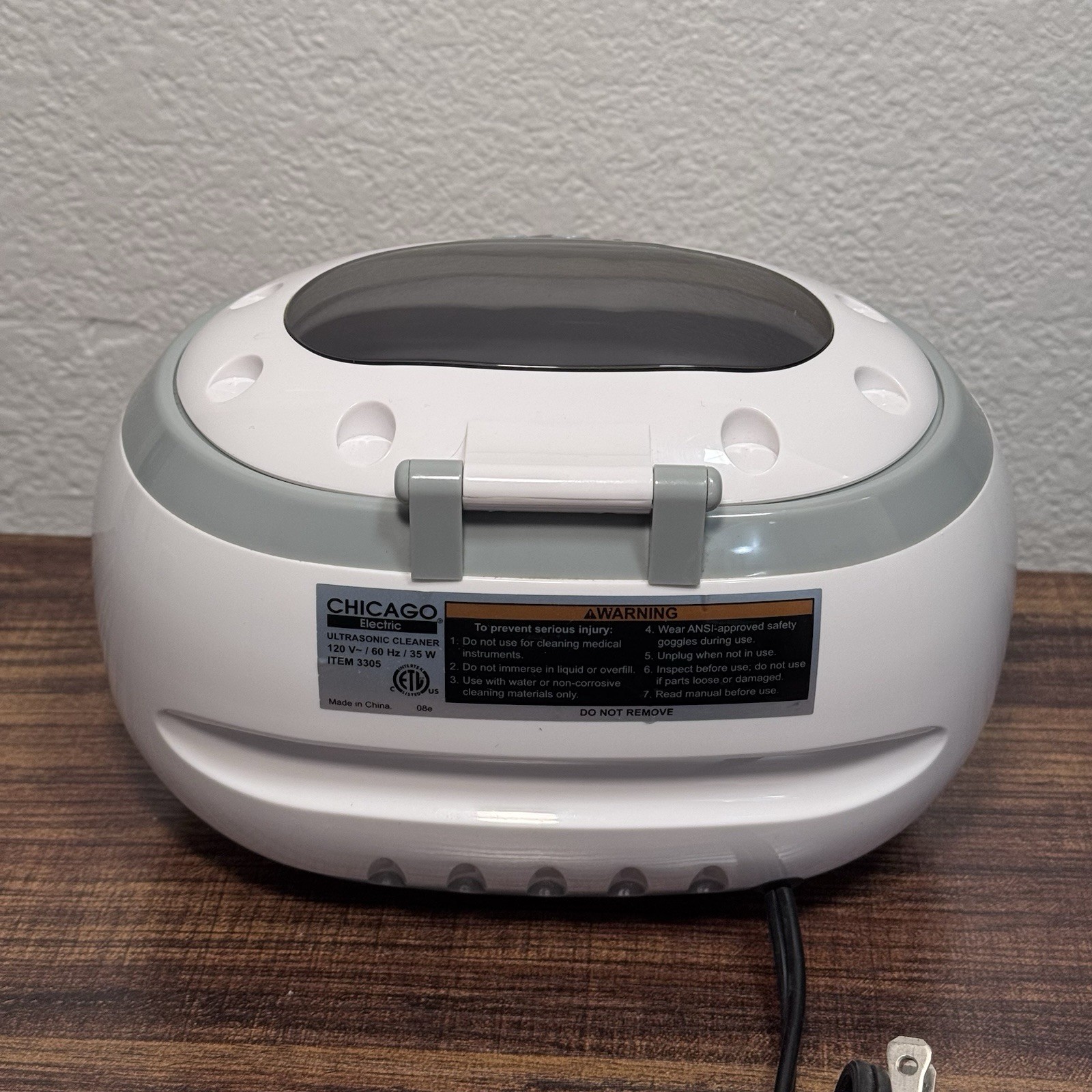 Chicago Electric 3305 Ultrasonic Jewelry & Eyeglass Cleaner Professional Machine