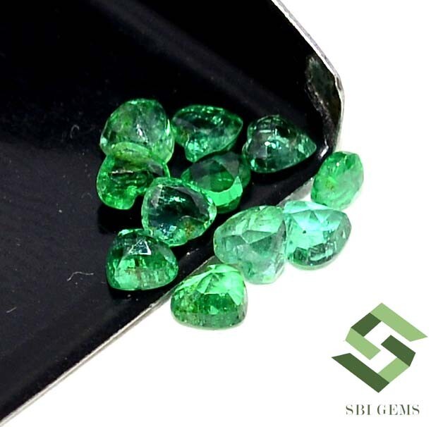 2.50 mm To 3×3 mm Natural Emerald Heart Shape Cut Lot 11 Pcs 0.66 CTS Loose Gems