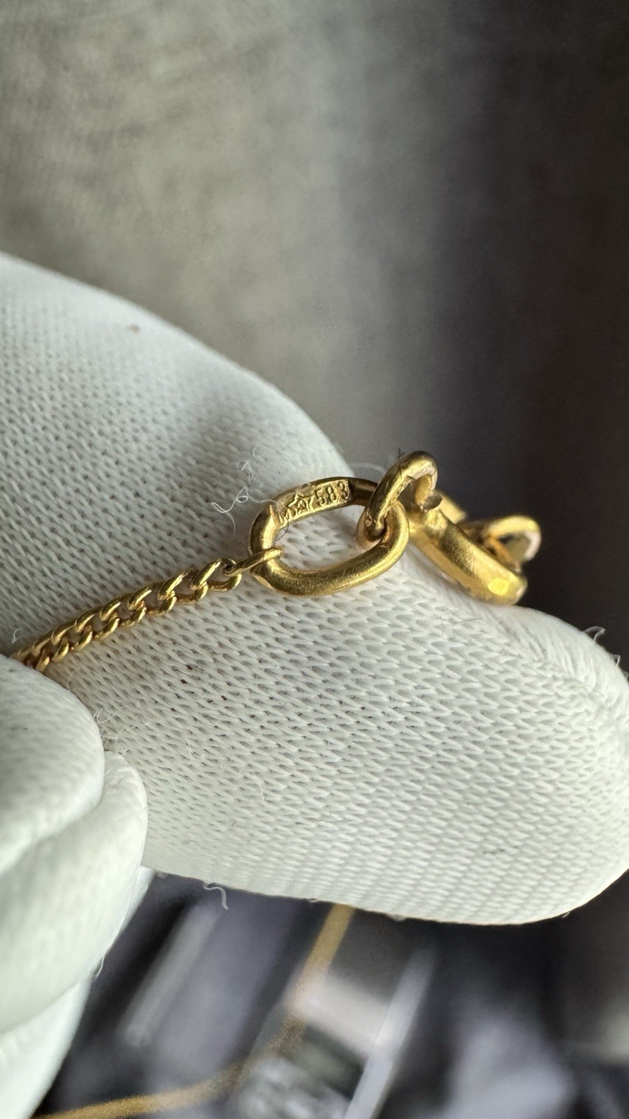 Chic Vintage Original USSR Gold 583 14k Chain with Tags 50,5cm 2,19 g