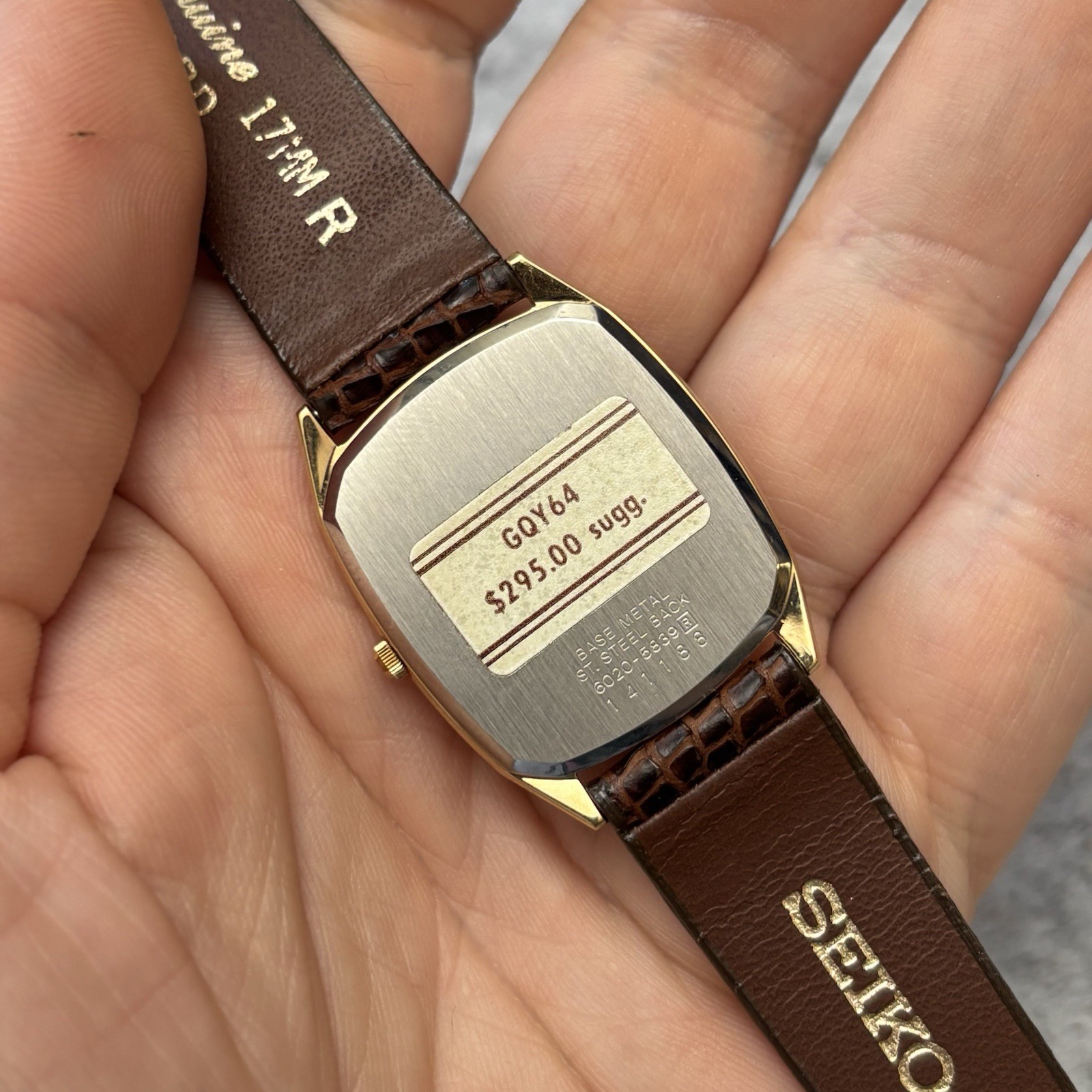 NOS Neo Vintage Seiko Lassale Tank Watch Men 28mm Gold Tone 6020-5839 – New Bat