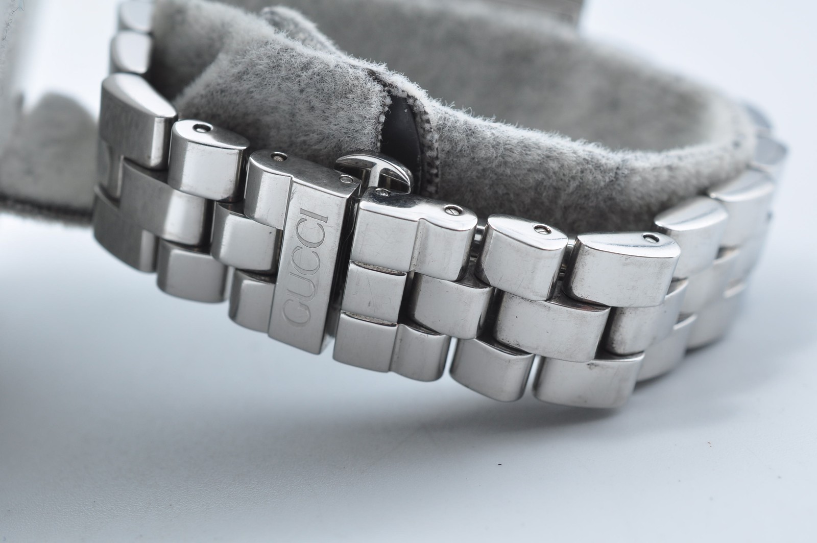 GUCCI 3600L Bezel G Face Quartz Square Silver Watch Women Analog Auth w-1202