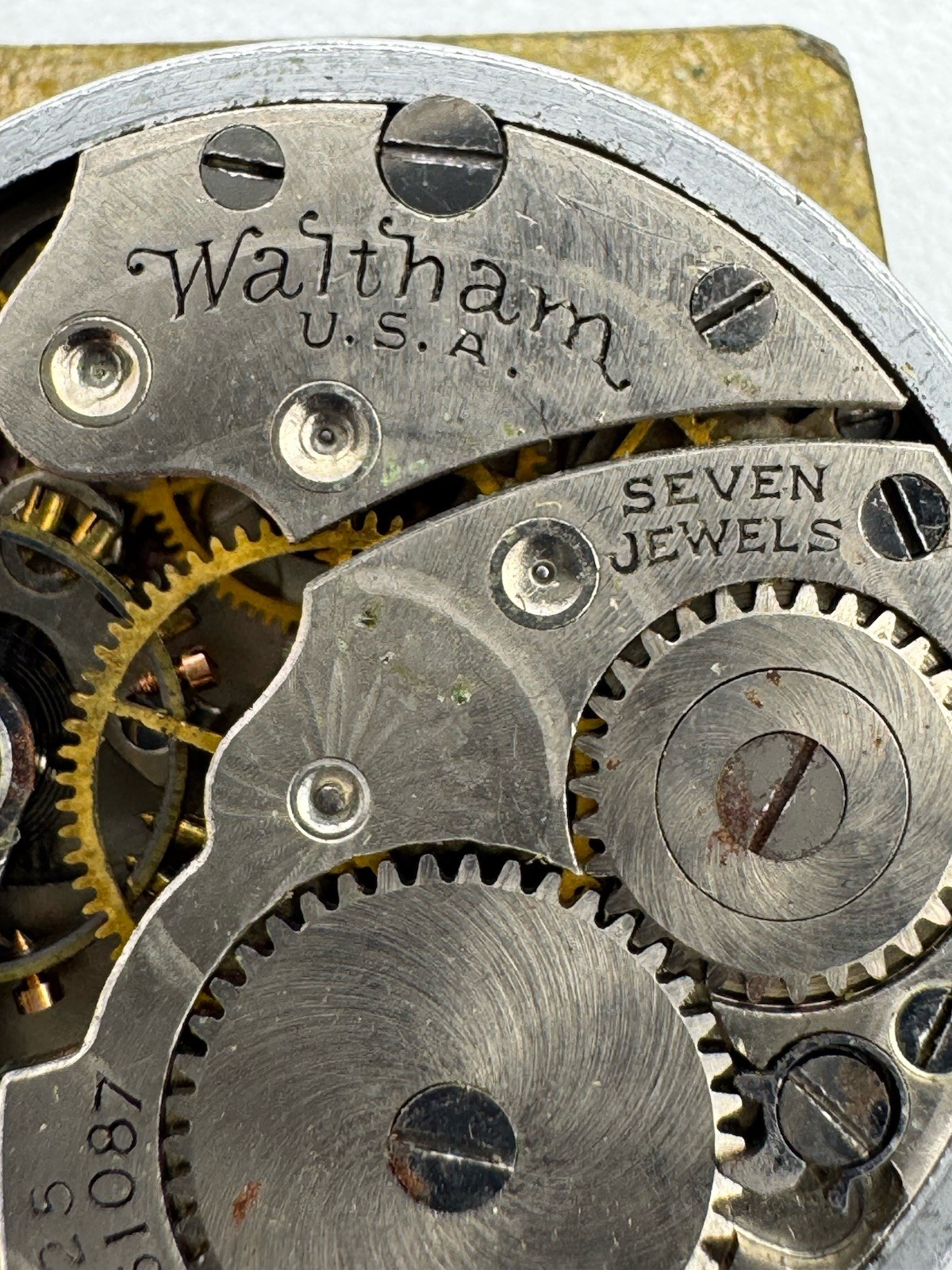 Vintage Waltham 10L 7J Grade 461 Wristwatch Movement For Parts Or Repair