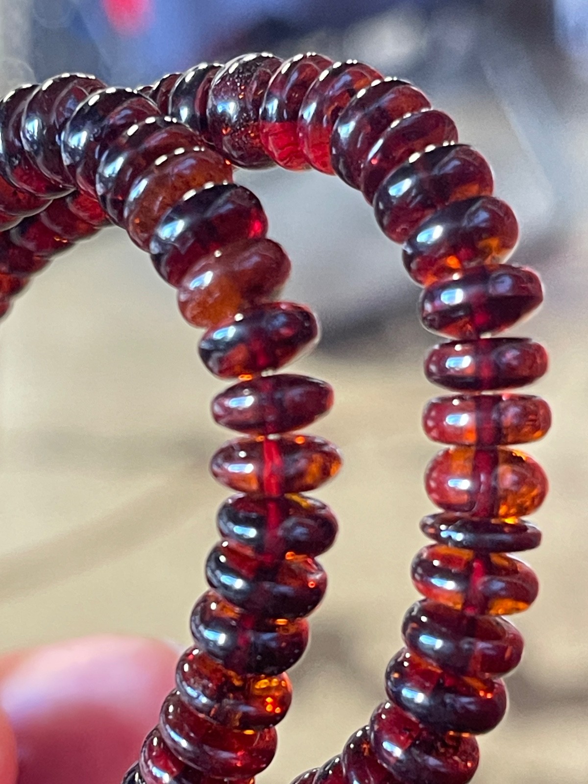 Blood Amber Bracelet Abacus Shape Natural Amber stretchy Bracelet