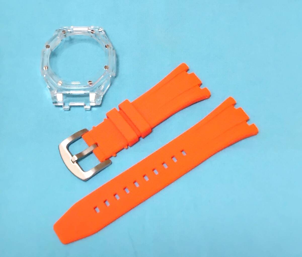 [Unused] G-SHOCK GA-2100 GA-2110 GA-B2100 Clear Bezel Orange Belt Set Casio Oak