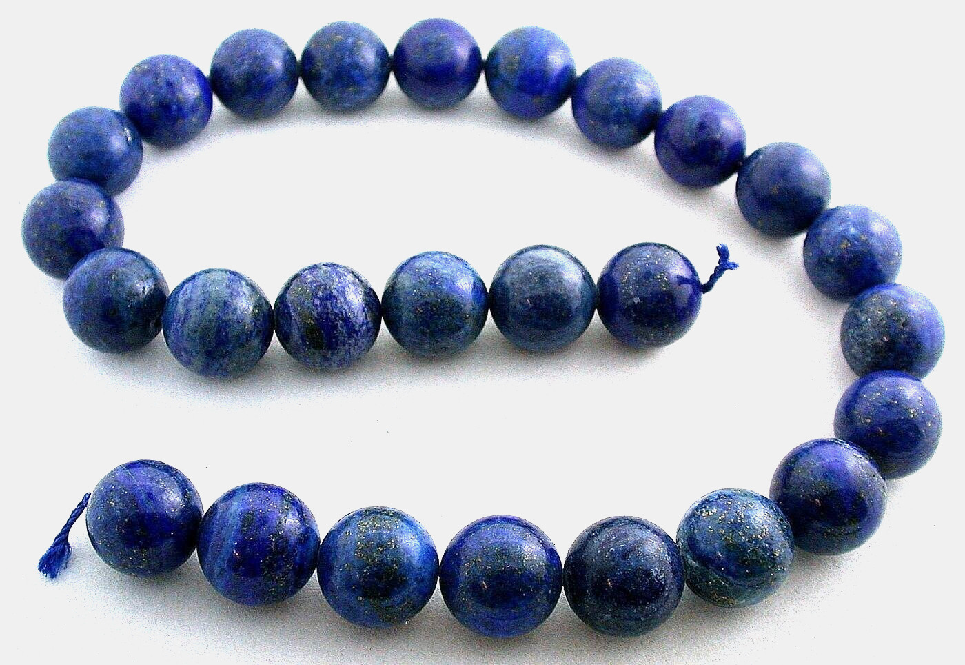 LARGE 16mm To 16.5mm Round HEAVY Lapis Mixed Color 15 Inch 1/3 Pound Strand
