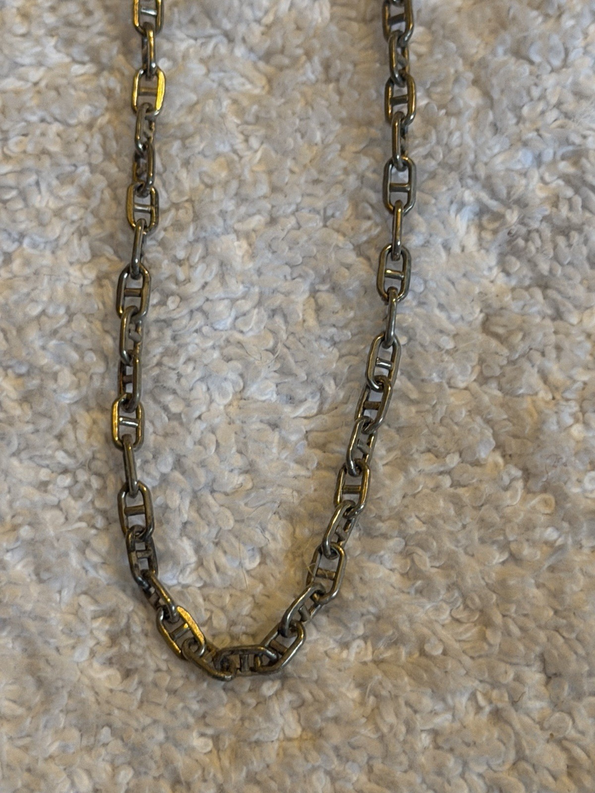 Sterling Silver Necklace 15” Long Greek Key Pattern Italy