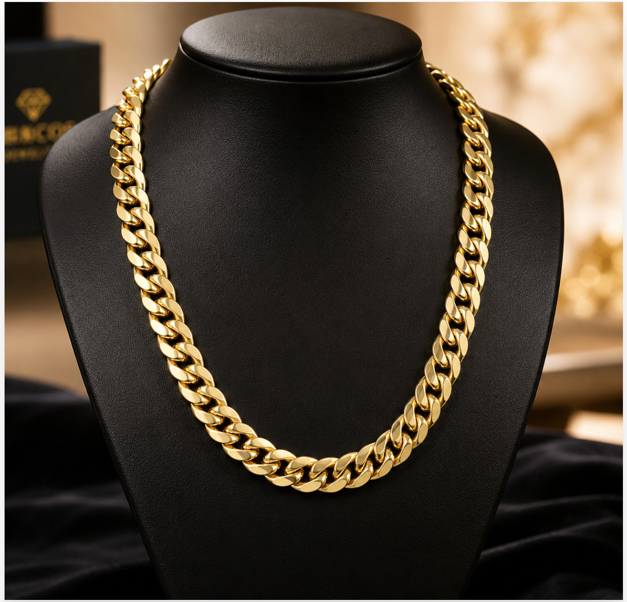REAL 10k Yellow Gold Miami Cuban Chain 8.5mm 22″ Long Men’s Necklace Box Lock