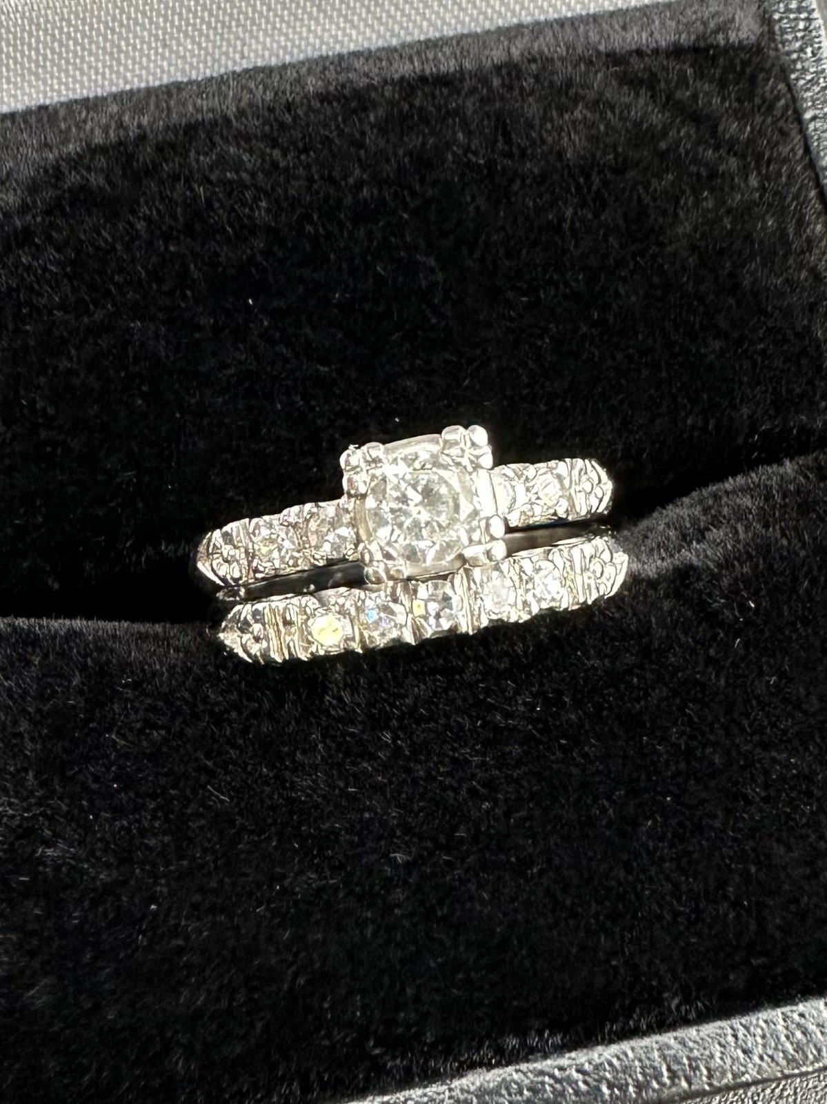 Platinum-iridium Diamond Engagement Ring 2pc Set 0.35ctw 3.50dwt 5.4g