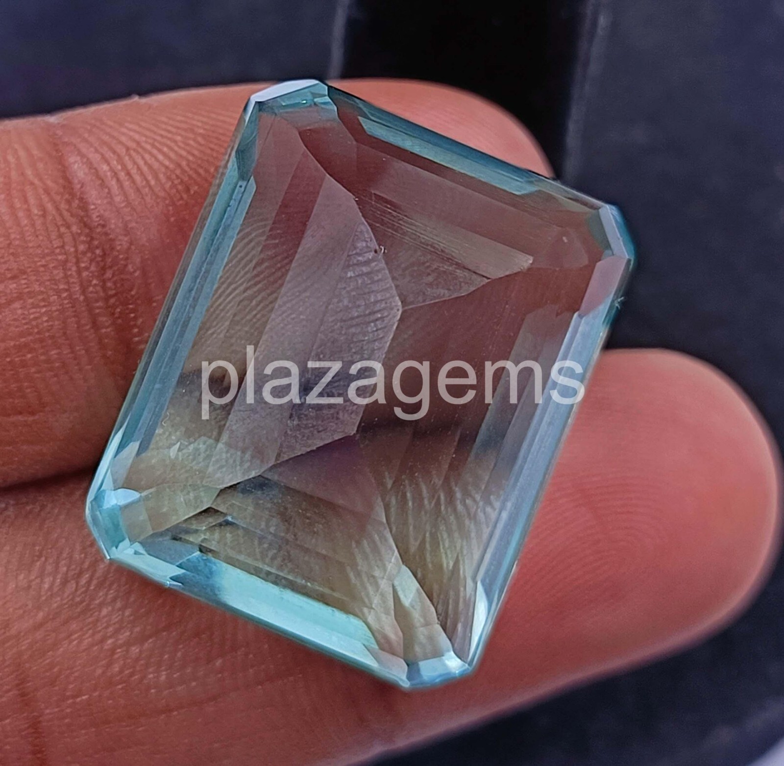 53.5 CT EMERALD SHAPE NATURAL BLUE AQUAMARINE LOOSE GEMSTONE EGL 5RDZ
