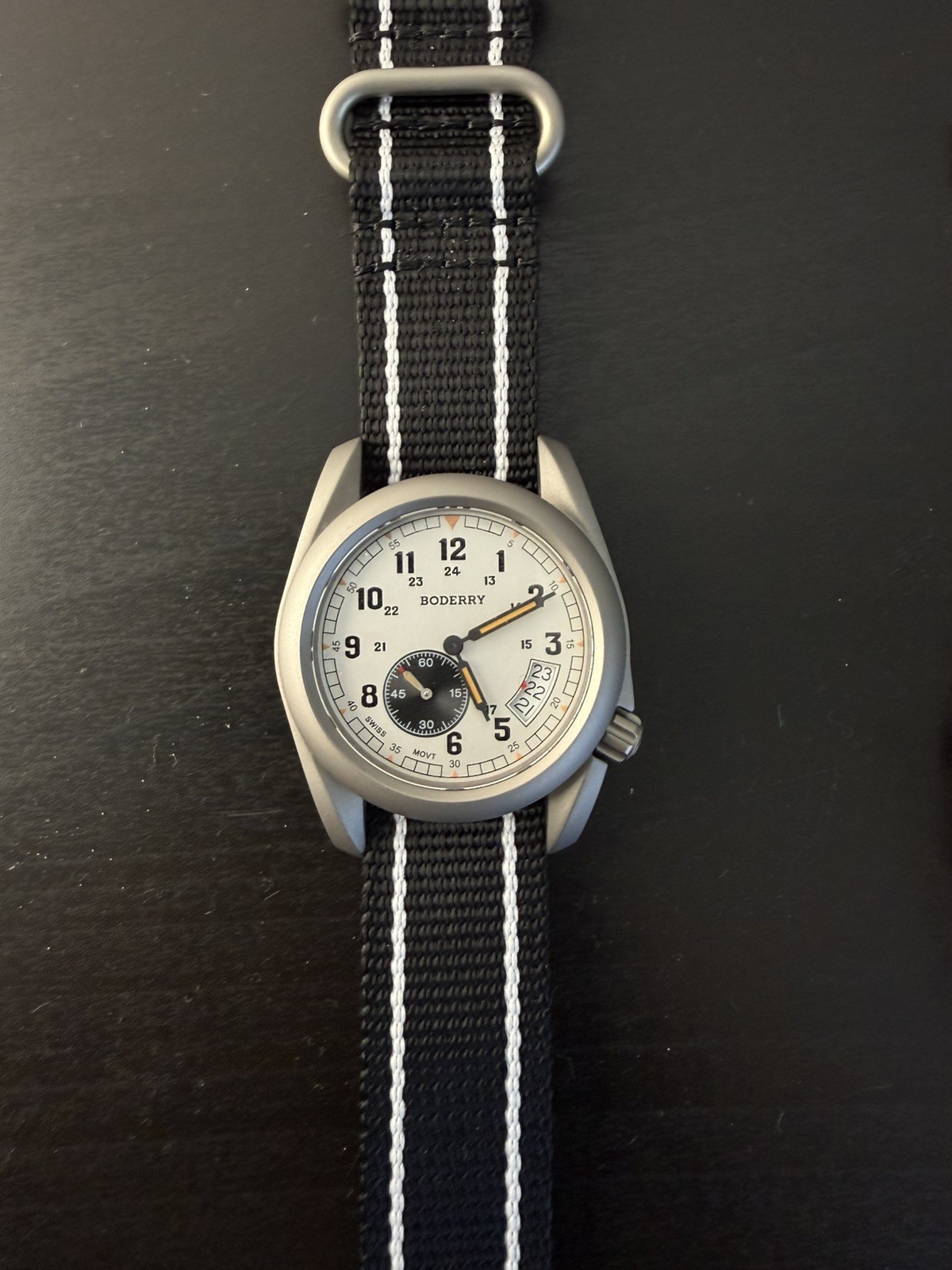 Boderry VOYAGER 38 Titanium Field Watch Swiss Ronda Men’s 100M Waterproof Quartz