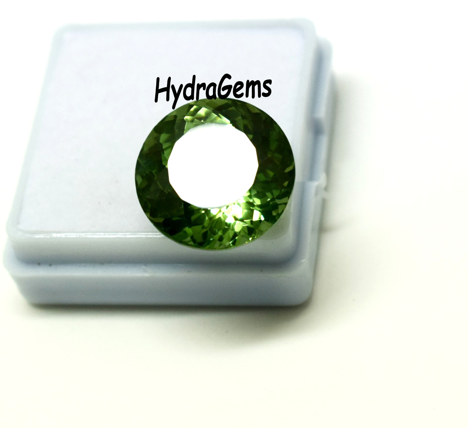 Certified Olive Green Tourmaline Afghanistan 14.85 Ct Round Cut Loose Gemstone